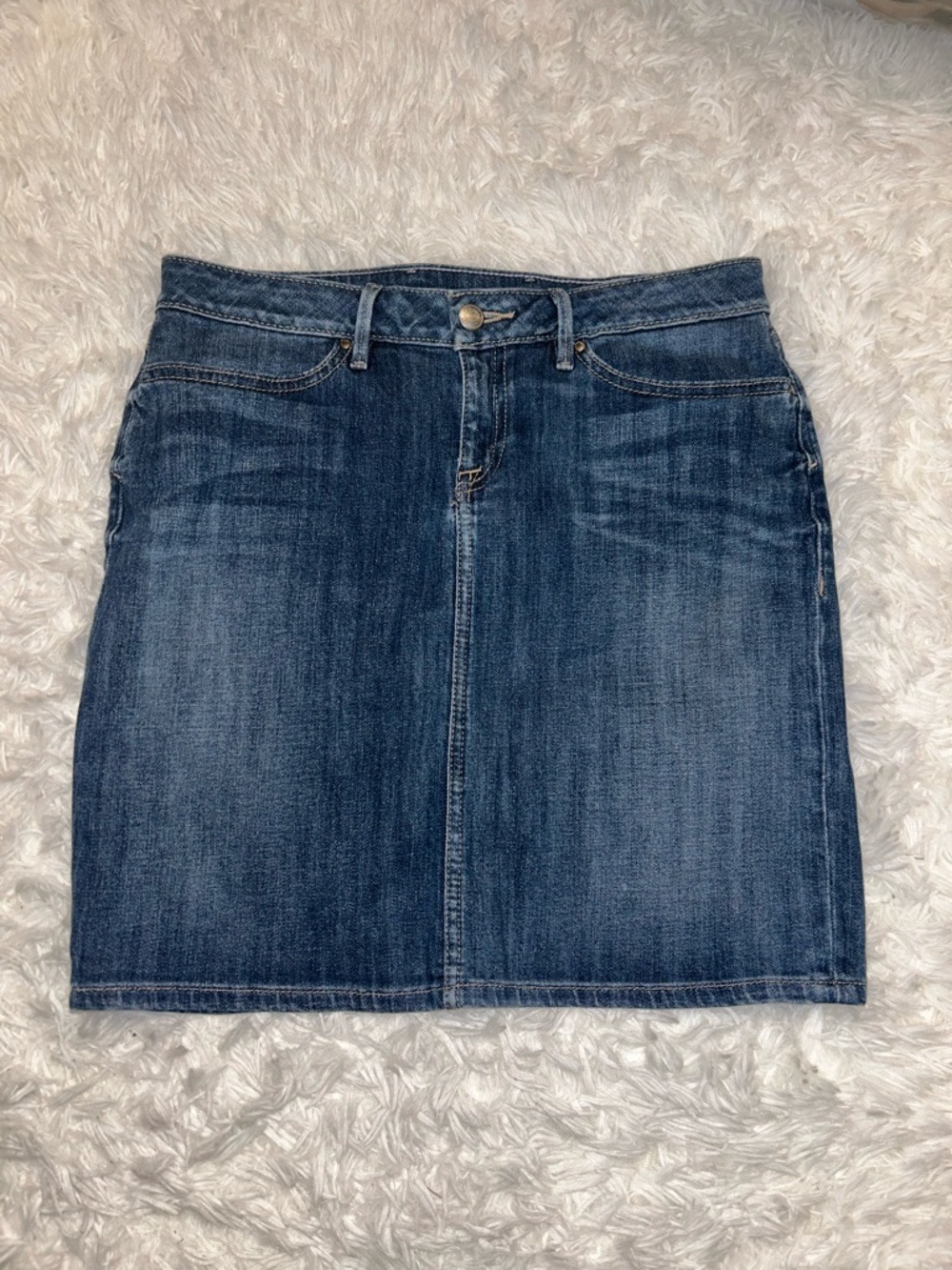 Women’s BANANA REPUBLIC Blue Denim Stretch Miniskirt, Size 4 Jean skirt